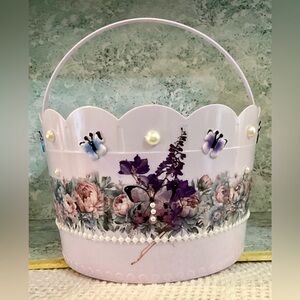 Handmade Floral Butterfly Decorative Basket